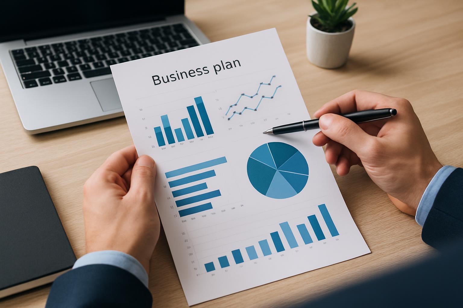 A notebook with business strategy notes illustrating growth phases of visibility, insights, and automation.